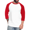 Worlds Okayest Diabetic Humor Premium Softstyle Unisex Raglan Baseball T-Shirt - white/red