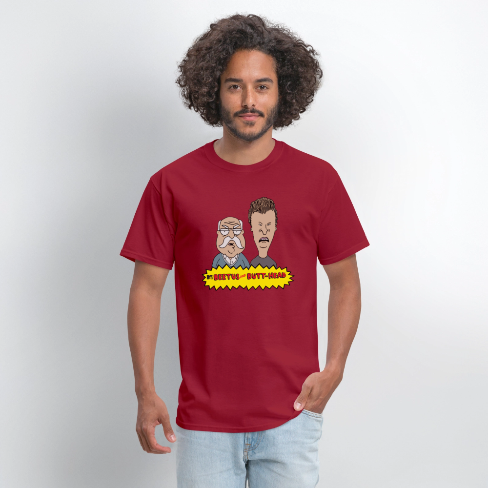 Beetus & Butthead Mashup Parody Diabetes Unisex Adult T-Shirt - dark red