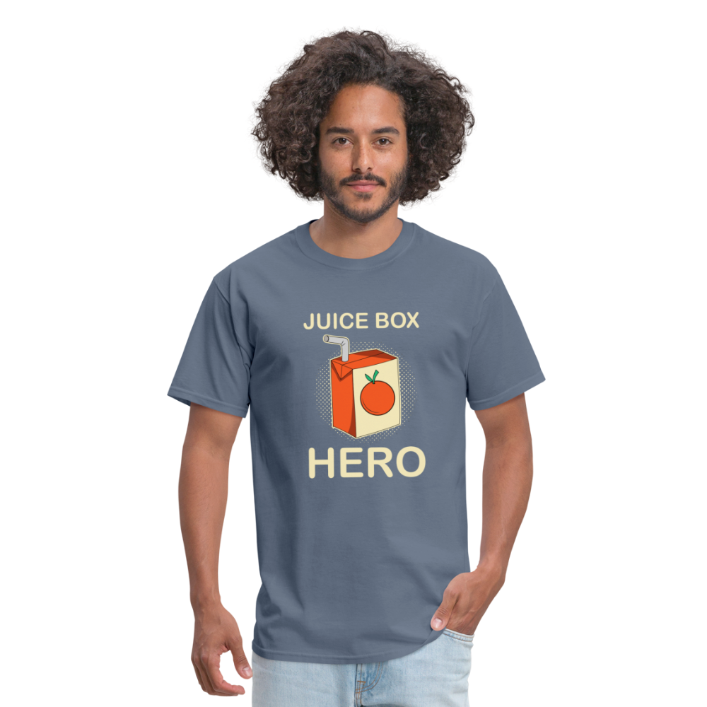 Juice Box Hero Diabetic Humor T1D Funny Unisex Softstyle Adult T-Shirt - denim