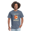 Juice Box Hero Diabetic Humor T1D Funny Unisex Softstyle Adult T-Shirt - denim