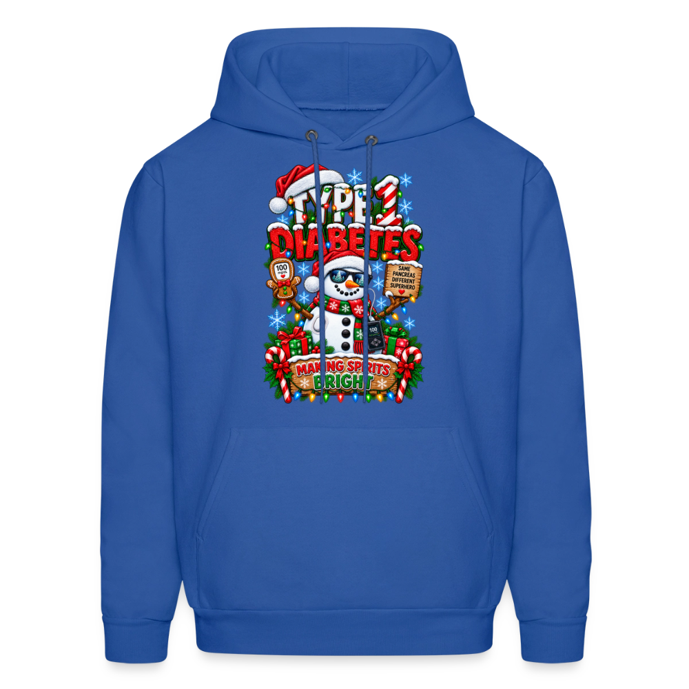 Type 1 Diabetes Ugly Christmas Men's Hoodie - royal blue