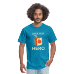Juice Box Hero Diabetic Humor T1D Funny Unisex Softstyle Adult T-Shirt - turquoise