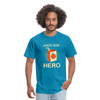 Juice Box Hero Diabetic Humor T1D Funny Unisex Softstyle Adult T-Shirt - turquoise