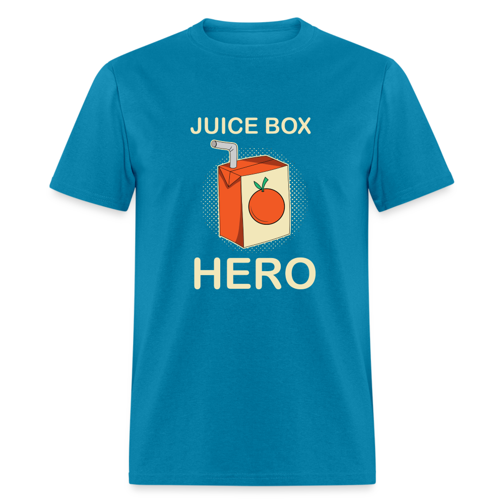 Juice Box Hero Diabetic Humor T1D Funny Unisex Softstyle Adult T-Shirt - turquoise