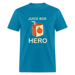 Juice Box Hero Diabetic Humor T1D Funny Unisex Softstyle Adult T-Shirt - turquoise
