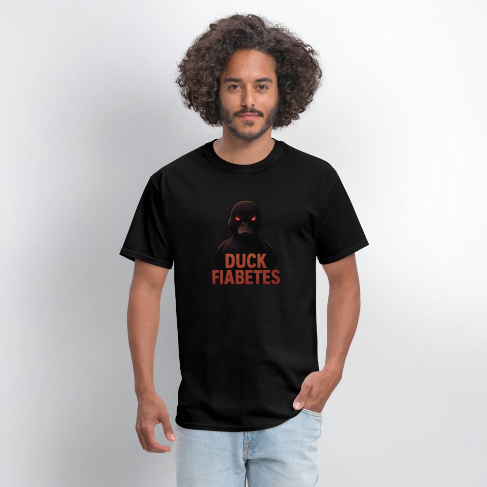 Duck Diabetes Umisex Adult  T-Shirt - black