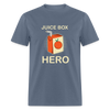 Juice Box Hero Diabetic Humor T1D Funny Unisex Softstyle Adult T-Shirt - denim