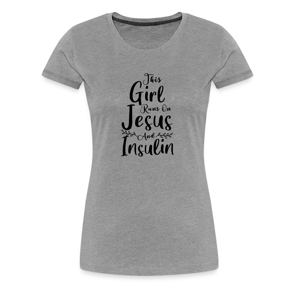 This Girl Runs On Jesus & Insulin Women’s Comfort T-Shirt - heather gray