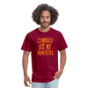 Zombies Ate My Pancreas Diabetic Humor Adult T-Shirt - burgundy