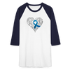 Diabetes Awareness Needs Love Unisex Premium Raglan T-Shirt - white/navy