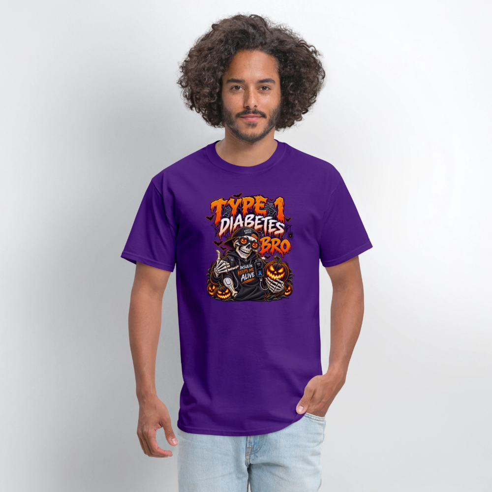 Type 1 Diabetes Bro Halloween Unisex Premium T-Shirt - purple