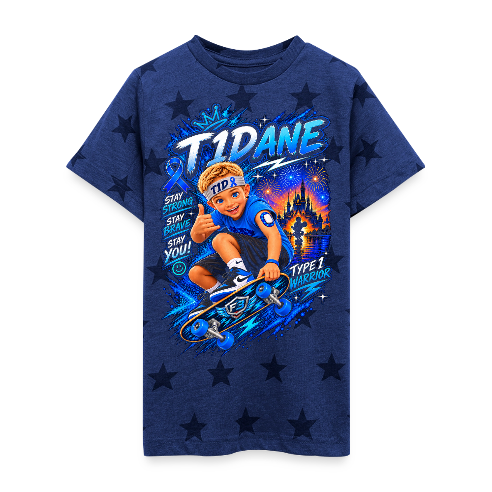 T1Dane All-Star Warrior Kids T-Shirt - royal star