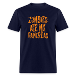 Zombies Ate My Pancreas Diabetic Humor Adult T-Shirt - navy