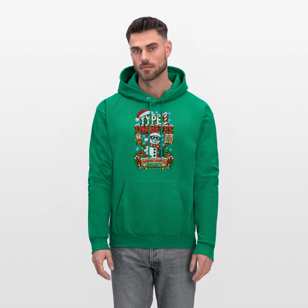 Type 1 Diabetes Ugly Christmas Men's Hoodie - kelly green
