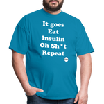 It goes Eat Insulin Oh Sh*t Repeat Parody Unisex Classic T-Shirt - turquoise
