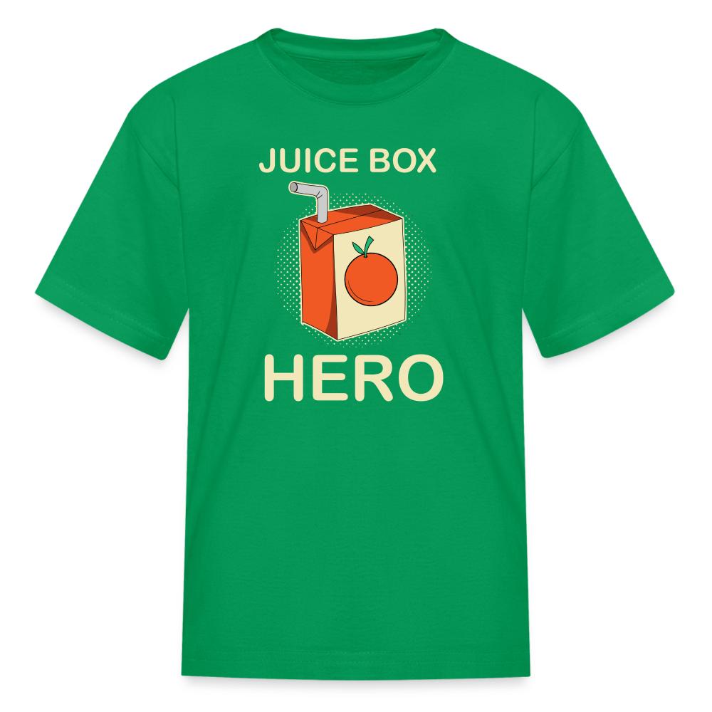 Juice Box Hero Type 1 diabetes awareness kids T-shirt in kelly green