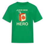 Juice Box Hero Type 1 diabetes awareness kids T-shirt in kelly green