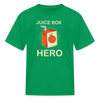 Juice Box Hero Diabetic Humor Kids Softstyle Premium T-Shirt - kelly green