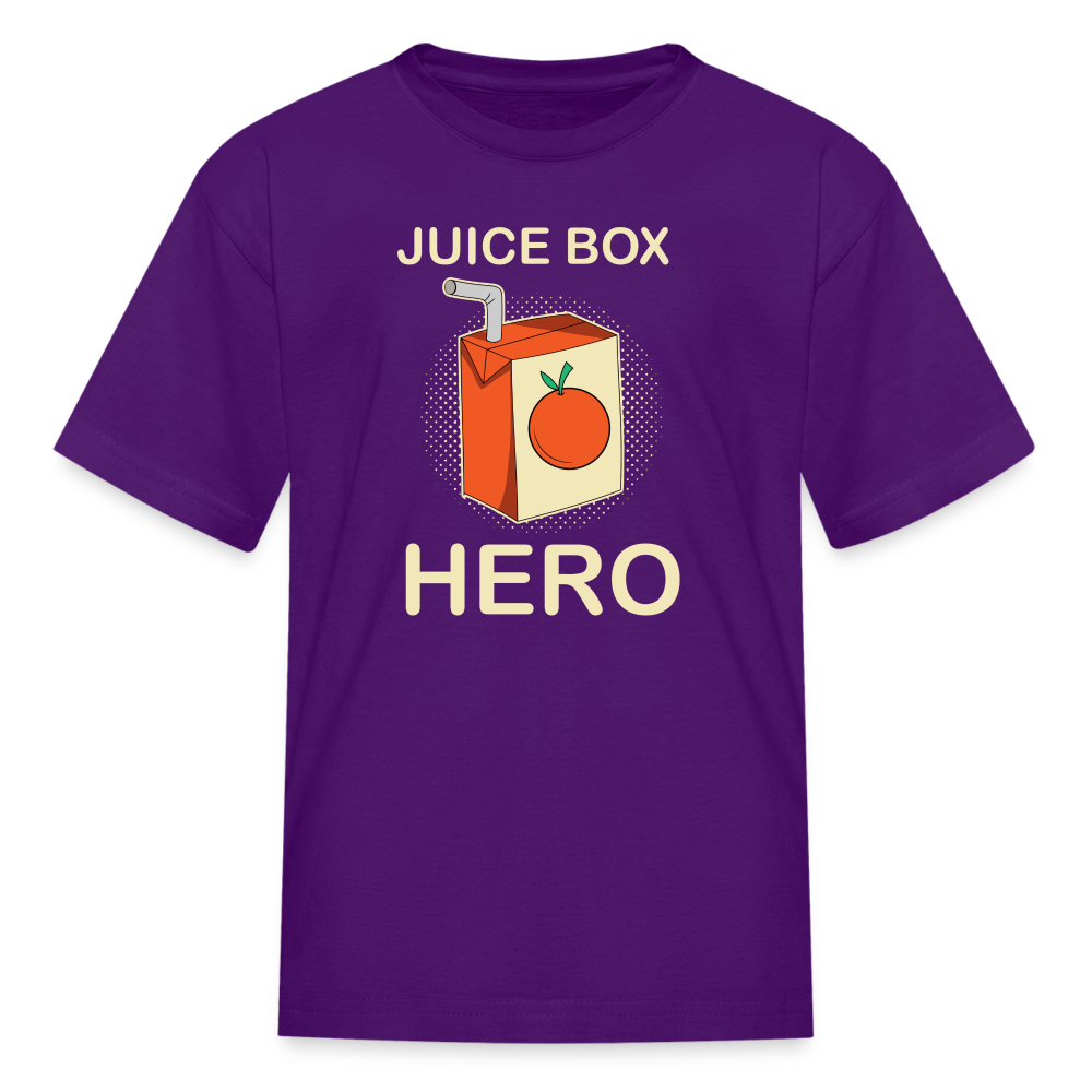 Juice Box Hero Type 1 diabetes awareness kids T-shirt in purple