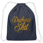 Diabetes Sh*t Go Bag : Cotton Diabetes Awareness Drawstring Satchel - navy