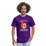Juice Box Hero Diabetic Humor T1D Funny Unisex Softstyle Adult T-Shirt - purple