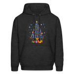 Diabetes Awareness Blue Ribbon Holiday Christmas Tree Sweater - charcoal grey