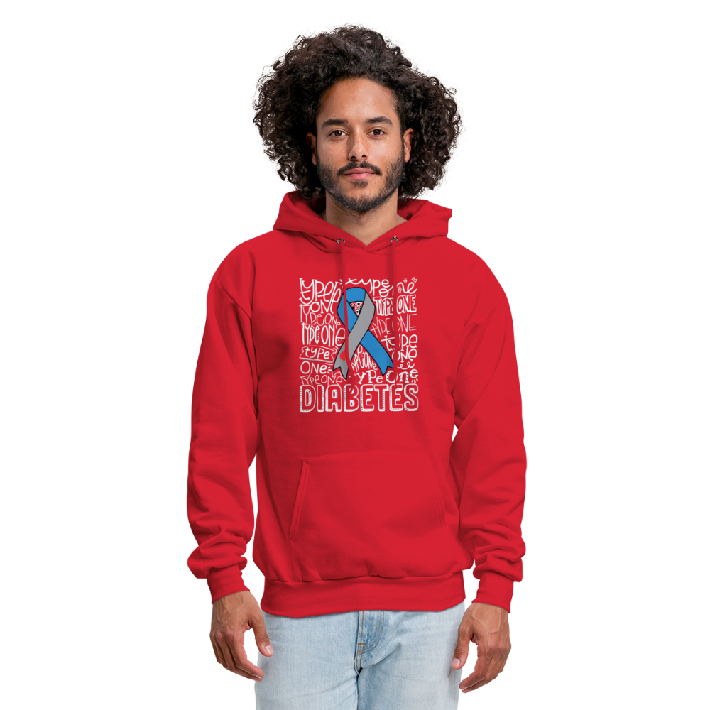 Diabetes Awareness Ribbon Unisex Softstyle Hoodie - red