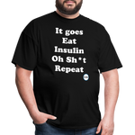 It goes Eat Insulin Oh Sh*t Repeat Parody Unisex Classic T-Shirt - black