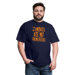 Zombies Ate My Pancreas Diabetic Humor Adult T-Shirt - navy