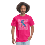 Diabetes Awareness Ribbon Word Art Artwork Unisex Softyle T-Shirt - fuchsia