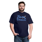 Fu*K Diabetes Blue Ribbon Diabetic Awareness Unisex T-Shirt - navy
