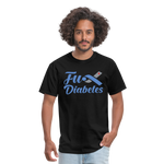 Fu*K Diabetes Blue Ribbon Diabetic Awareness Unisex T-Shirt - black