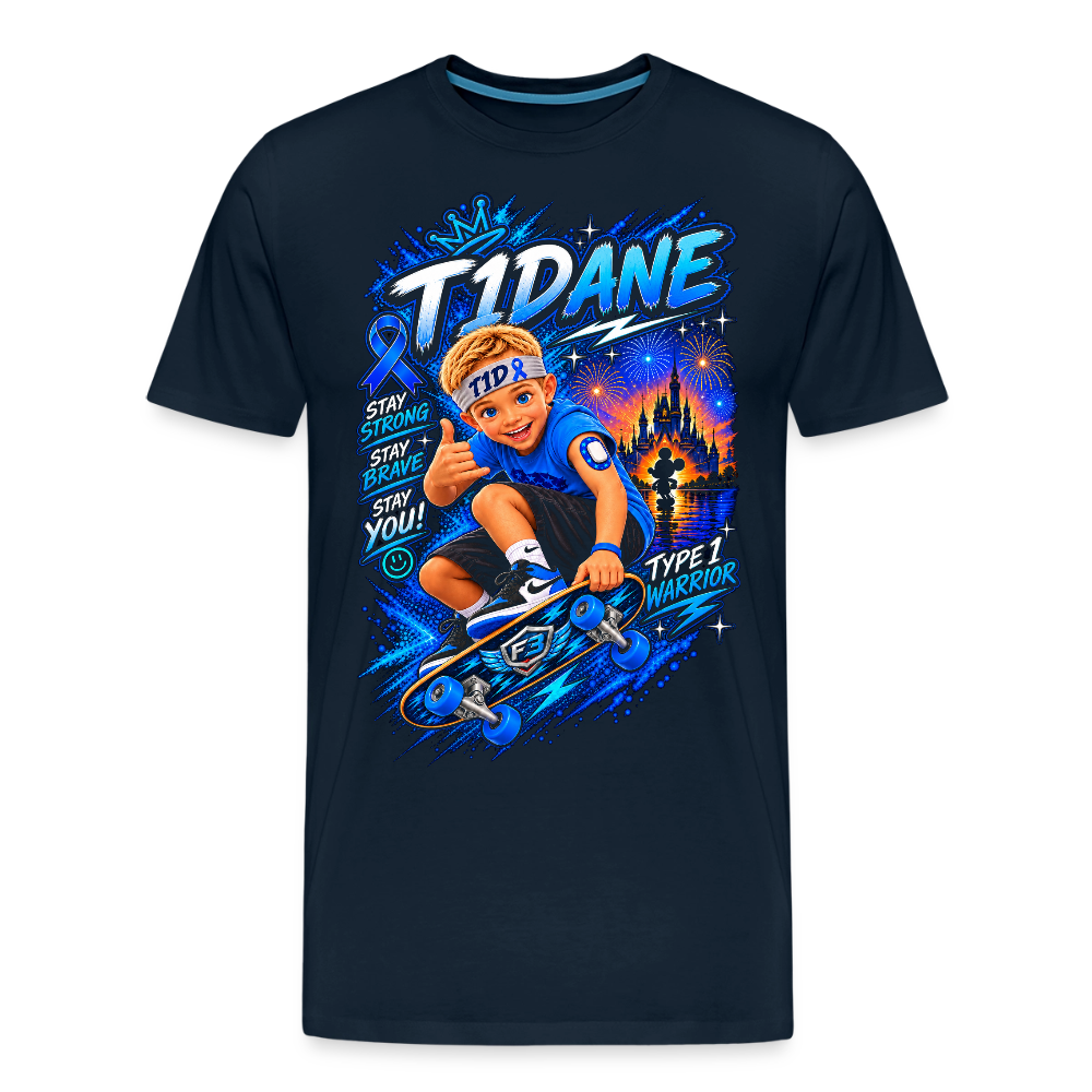 T1Dane Premium T-Shirt for Dad - deep navy