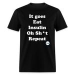 It goes Eat Insulin Oh Sh*t Repeat Parody Unisex Classic T-Shirt - black