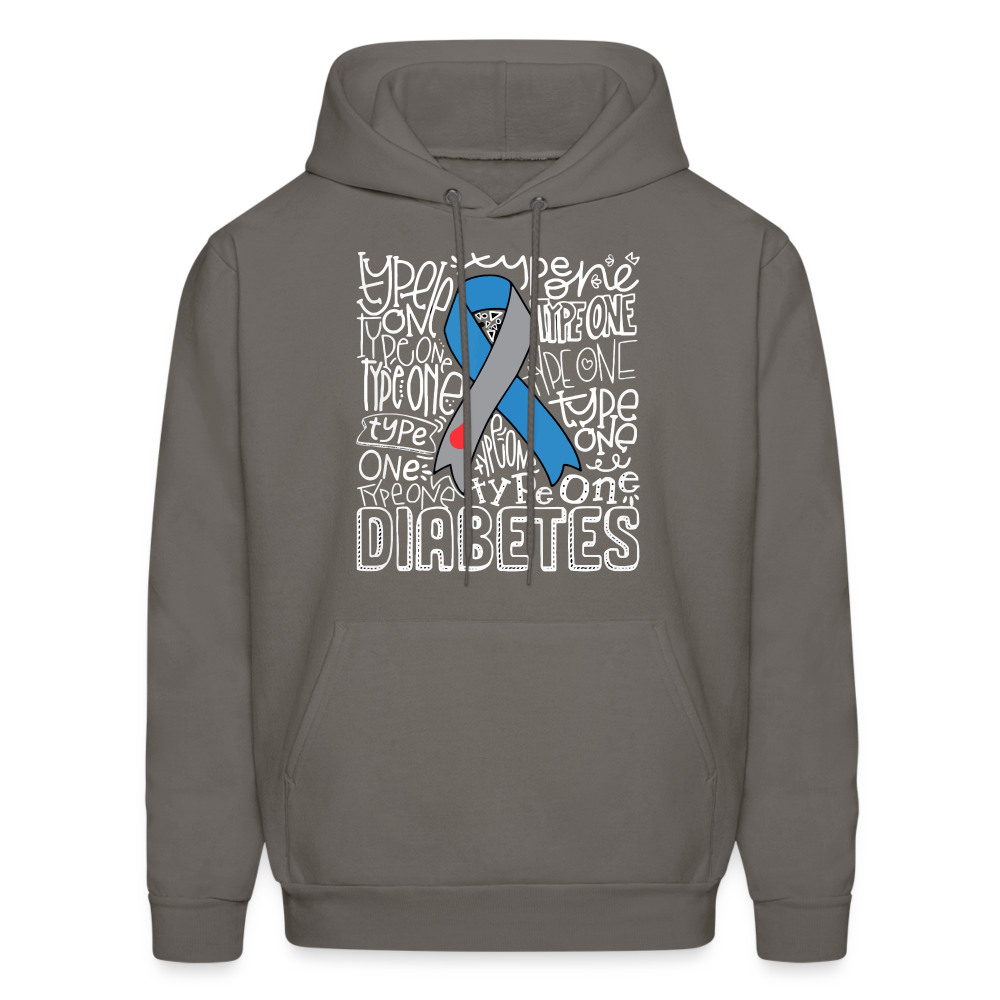 Diabetes Awareness Ribbon Unisex Softstyle Hoodie - asphalt gray