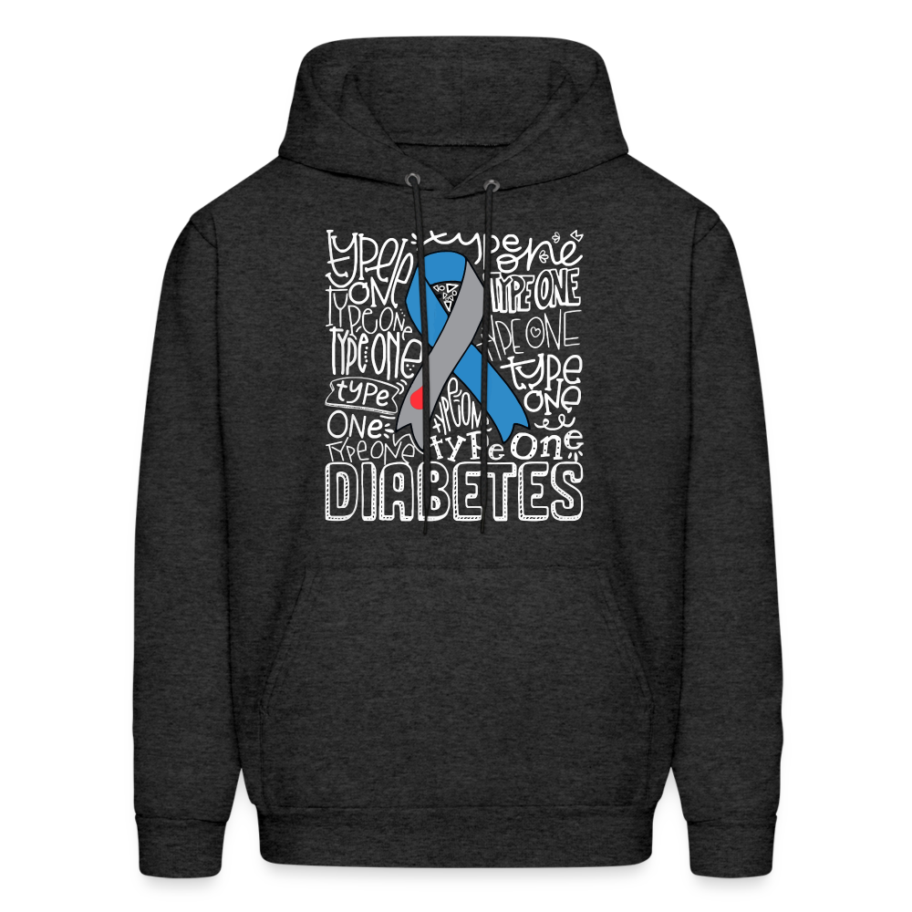 Diabetes Awareness Ribbon Unisex Softstyle Hoodie - charcoal grey