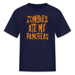 Zombies Ate My Pancreas Halloween Kids' T-Shirt - navy
