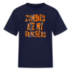 Zombies Ate My Pancreas Halloween Kids' T-Shirt - navy