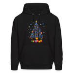 Diabetes Awareness Blue Ribbon Holiday Christmas Tree Sweater - black
