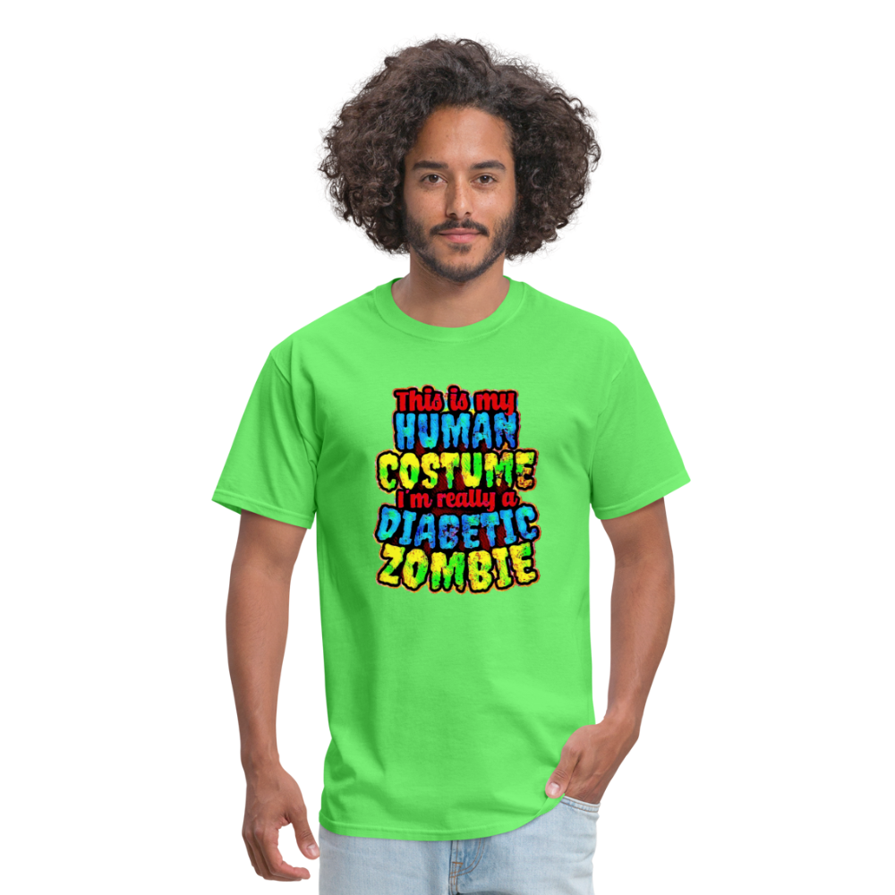 Human Costume Diabetic Zombie T-Shirt Halloween Humor : Unisex Tee Shirt - kiwi