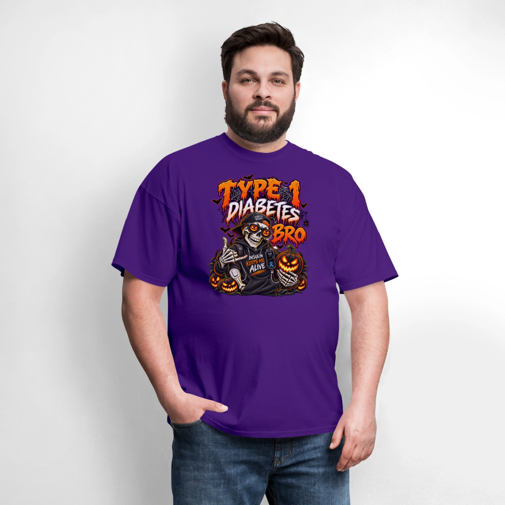 Type 1 Diabetes Bro Halloween Unisex Premium T-Shirt - purple