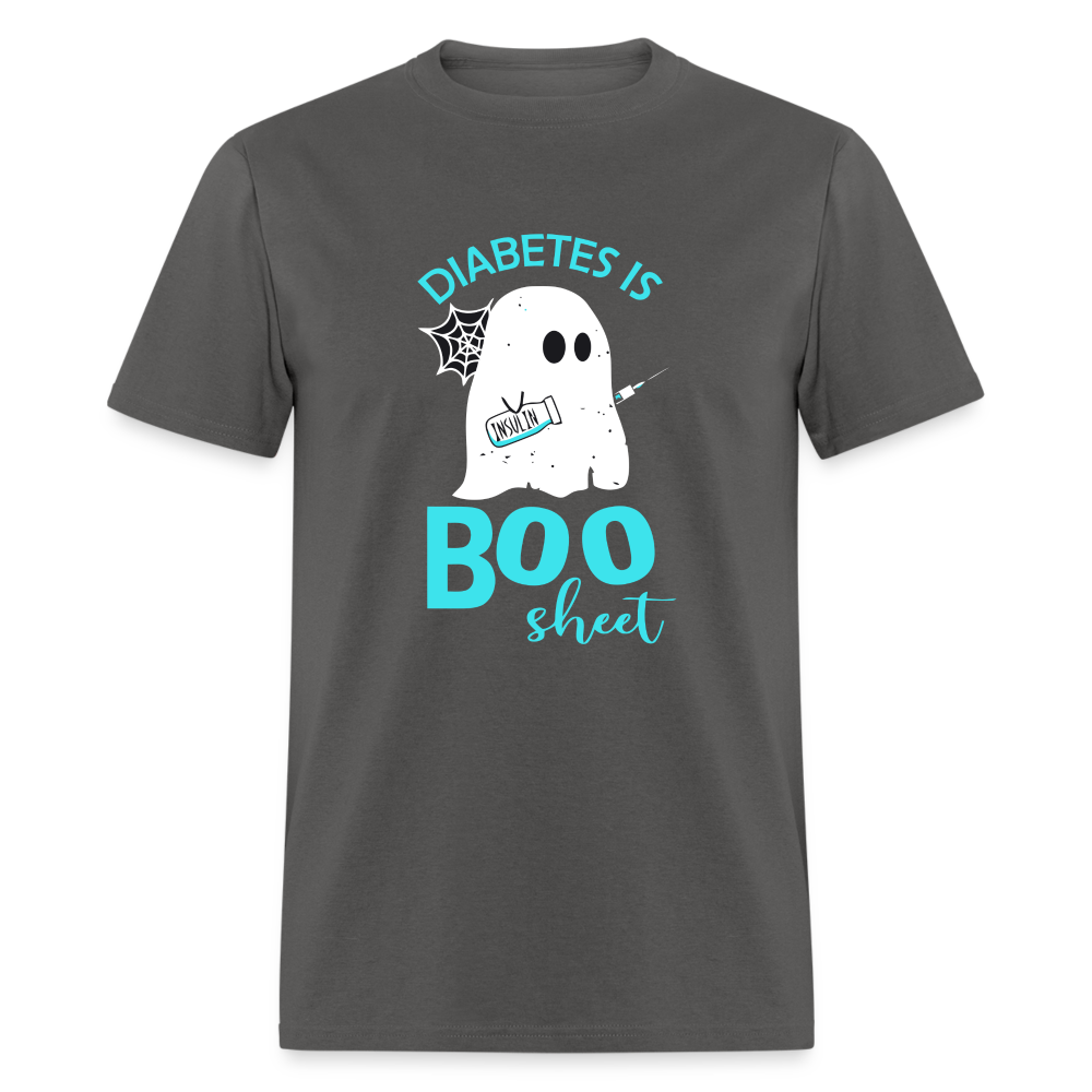 Diabetes Is Boo Sheet Funny Diabetic Halloween Humor Unisex T-Shirt - charcoal