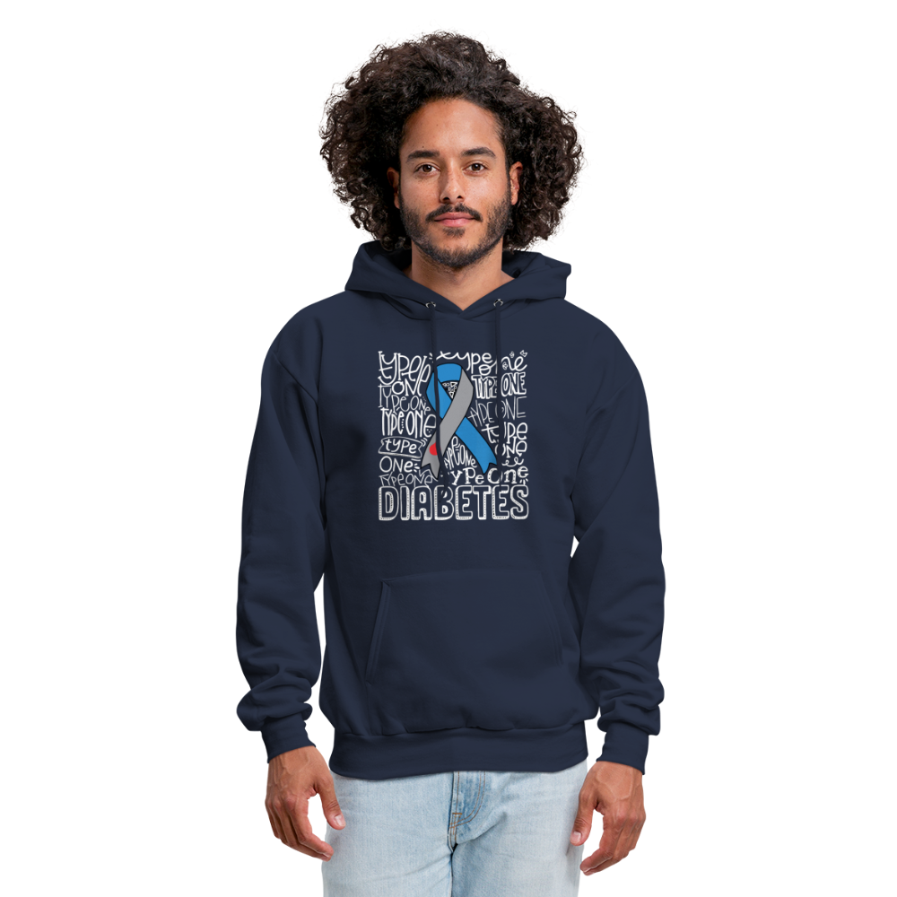 Diabetes Awareness Ribbon Unisex Softstyle Hoodie - navy