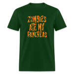 Zombies Ate My Pancreas Diabetic Humor Adult T-Shirt - forest green