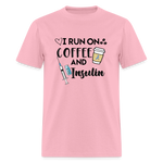 I Run On Coffee & Insulin Adult Unisex Softstyle T-Shirt - pink