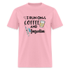 I Run On Coffee & Insulin Adult Unisex Softstyle T-Shirt - pink