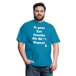 It goes Eat Insulin Oh Sh*t Repeat Parody Unisex Classic T-Shirt - turquoise