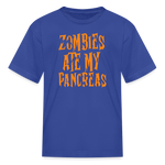 Zombies Ate My Pancreas Halloween Kids' T-Shirt - royal blue