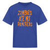 Zombies Ate My Pancreas Halloween Kids' T-Shirt - royal blue