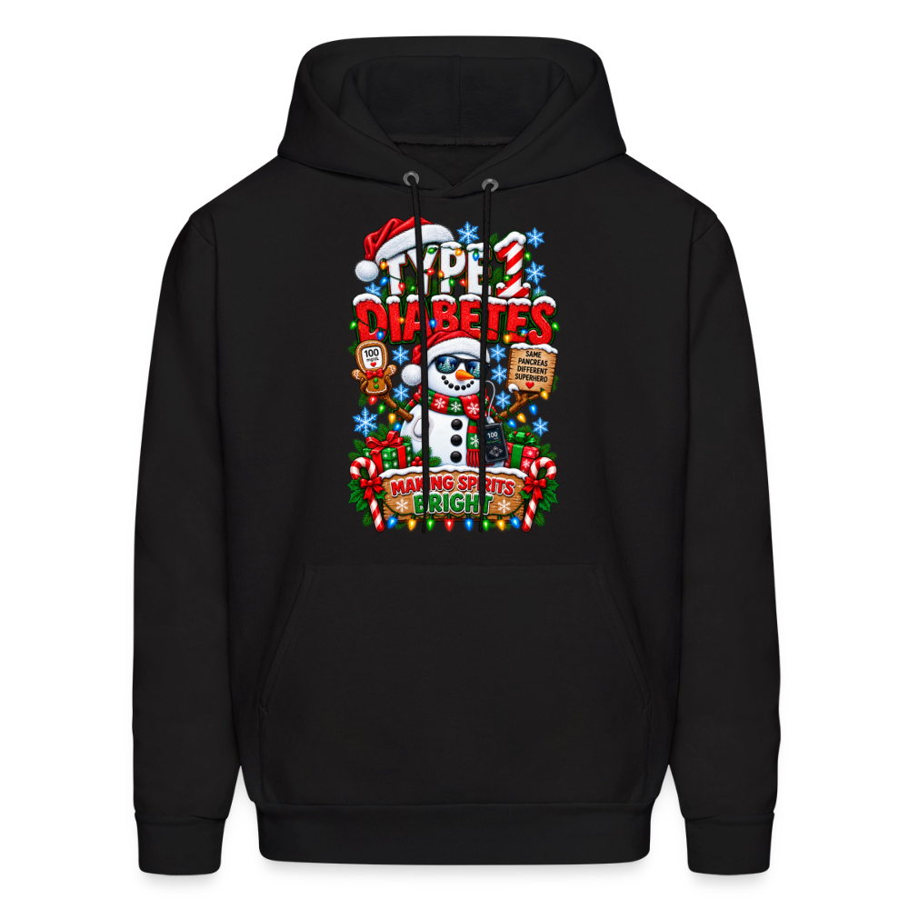 Type 1 Diabetes Ugly Christmas Men's Hoodie - black